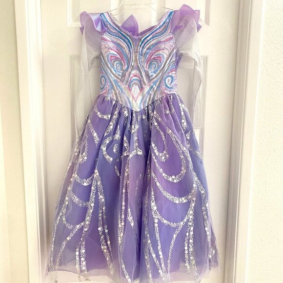 NBCUniversal Girls' Wicked Glinda Upland "For Good" Deluxe Costume Dress S/M/Lg - Picture 4 of 16